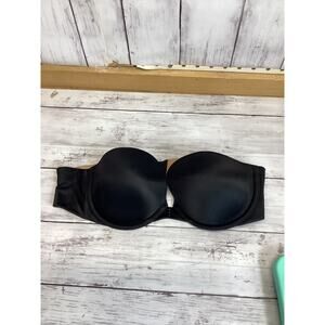 Victoria's Secret Women Biofit Multiway Strapless Bra Size 34B Black Satin